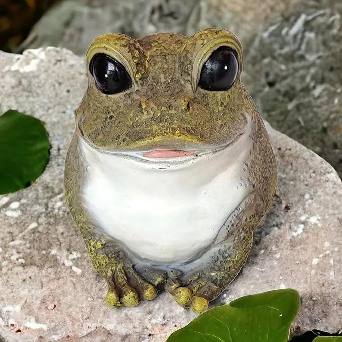 Stocky Frog Decorative Garden Statue and Key Hider - Hides a Secret Extra Hidden Key Outside in Garden, Yard or Porch by GreenHaven Gardens