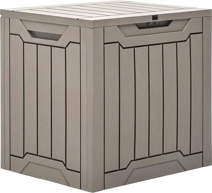 YITAHOME 31 Gallon Outdoor Storage Box, Resin Deck Box and Waterproof Package Delivery Box for Gardening Tools, Pool Supplies, Patio Furniture, Lockable, Taupe by GreenHaven Gardens