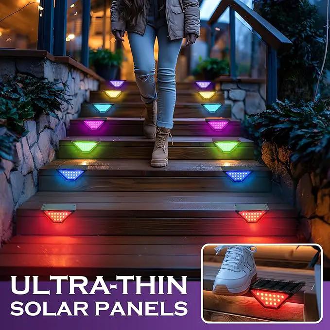SOLPEX Solar Step Lights for Outside, 24 LEDs Solar Stair Lights Outdoor Waterproof Decor for Porch, Front Door, Stair, Step, Deck, Fence, Balcony, Patio, Wall, Yard, Garden(12 Pack,RGB) by GreenHaven Gardens