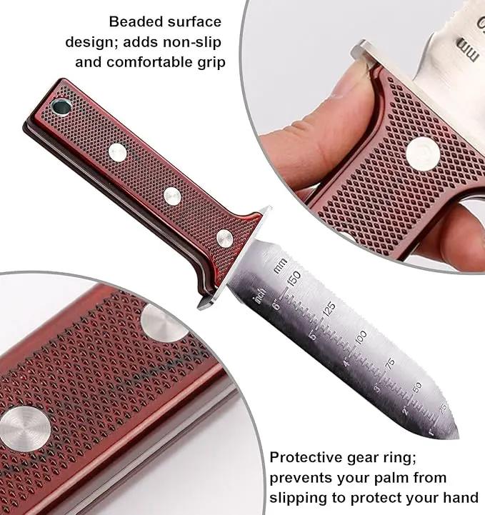 Hori Hori Garden Knife Tool - Stainless Gardening knife,With Sheath Soil Knife,Weeding Knife Yes Garden Digging, for Gardeners 2PACK by GreenHaven Gardens