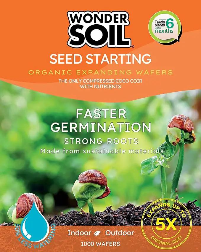 WONDER SOIL | 1000 Organic Seed Starter Pellets | Ready to Plant Seed Starting Soil Loaded with Pre-Mixed Nutrients | Fast Germination | Indoor or Outdoor | 1000 Count by GreenHaven Gardens