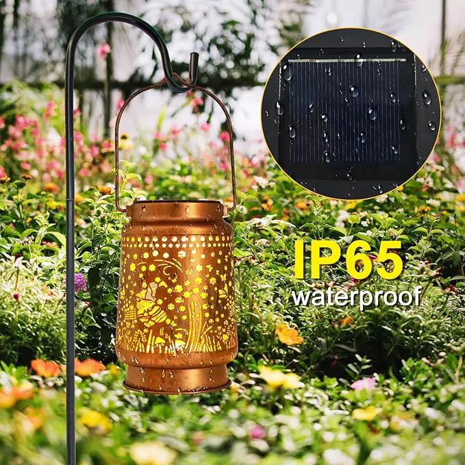 Solar Lanterns Outdoor Garden Decor, Gifts for Women, Mom, Grandma, Birthday, Thanksgiving, Decorative Waterproof Hanging Metal LED Light for Yard, Patio, Lawn, Landscape, Backyard (Gnomes) by GreenHaven Gardens