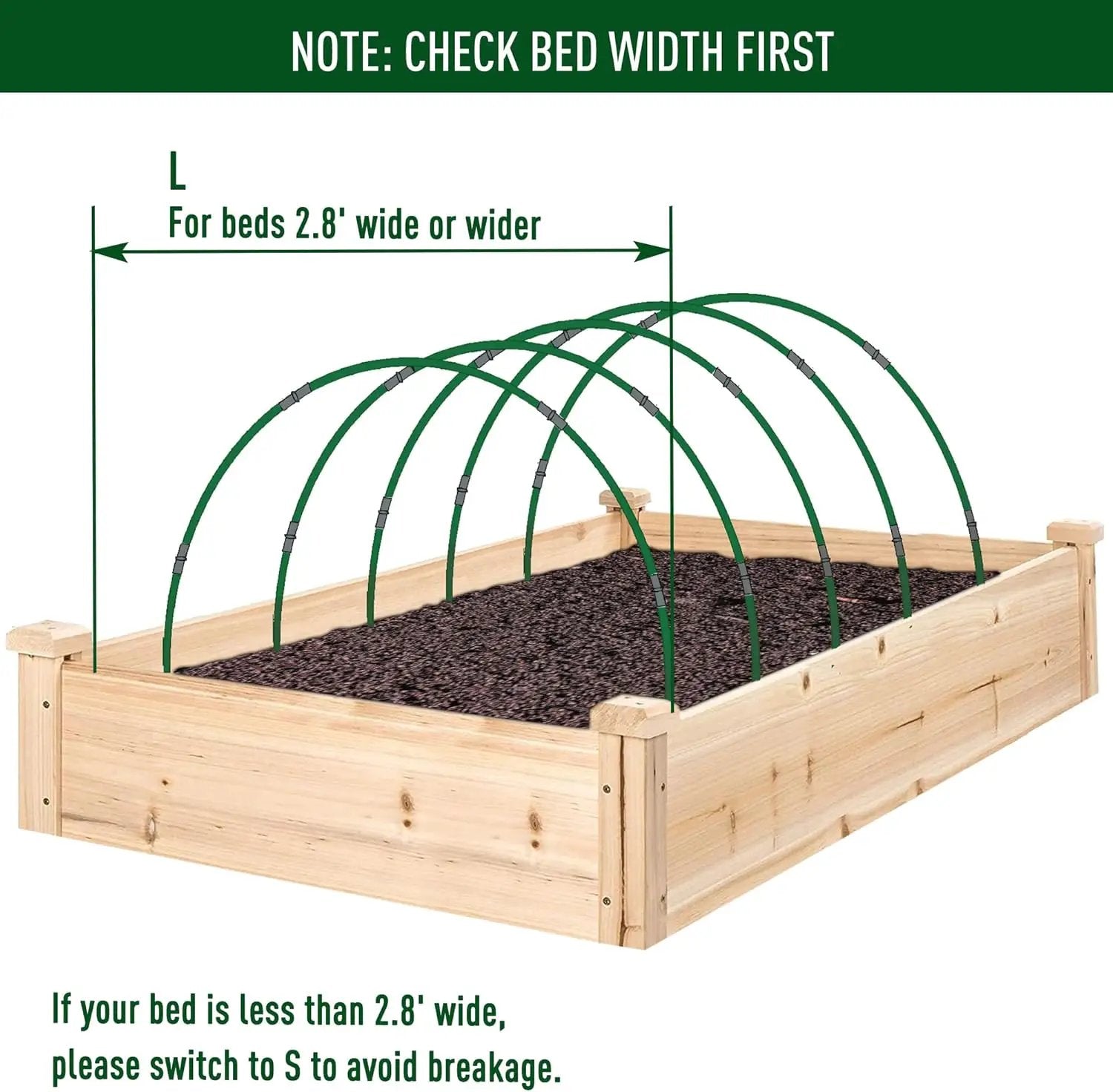 MAXPACE Greenhouse Hoops for DIY 2.8ft or Wider Grow Tunnel, Rust-Free Fiberglass Support Hoops Frame for Garden Fabric, DIY Plant Support Garden Stakes, Gardening Supplies, 25pcs by GreenHaven Gardens