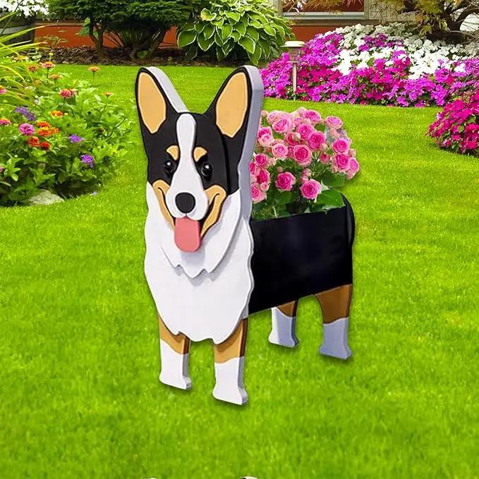 Concepts Welsh Corgi Dog Planter Plant Pots,Cute Garden Dog Flower Planter,Large Dog Planters Birthday Gifts for Women,Office,Indoor/Outdoor Decor（9.84 * 6.77 * 17in） by GreenHaven Gardens