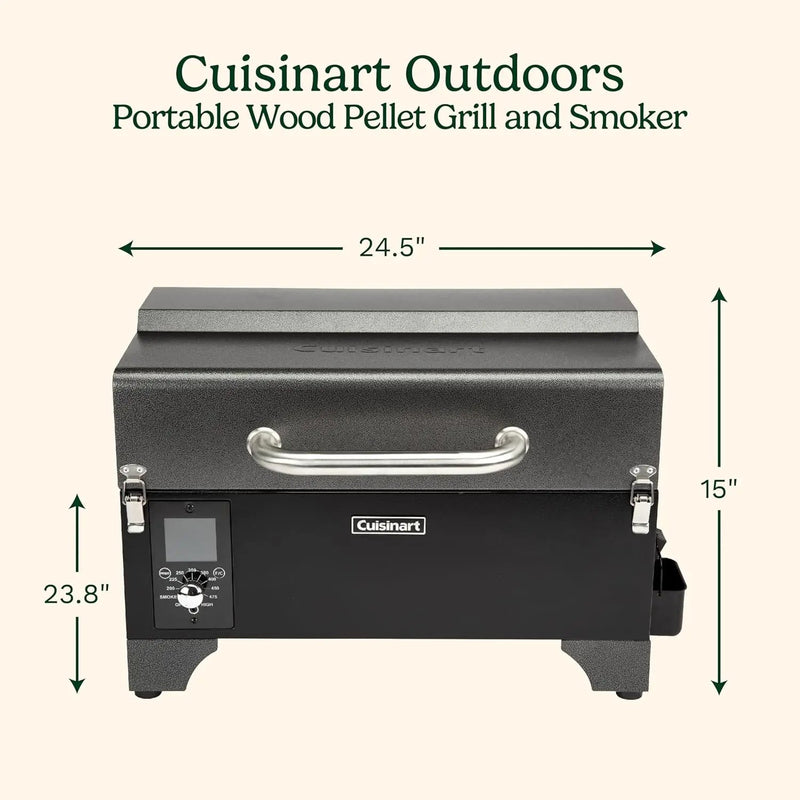 Cuisinart 8-in-1 Portable Wood Pellet Grill and Smoker, Compact for RV, Tailgates, Camping, and Backyard Cooking, Smoky Flavor, Versatile Meat Smoker by GreenHaven Gardens