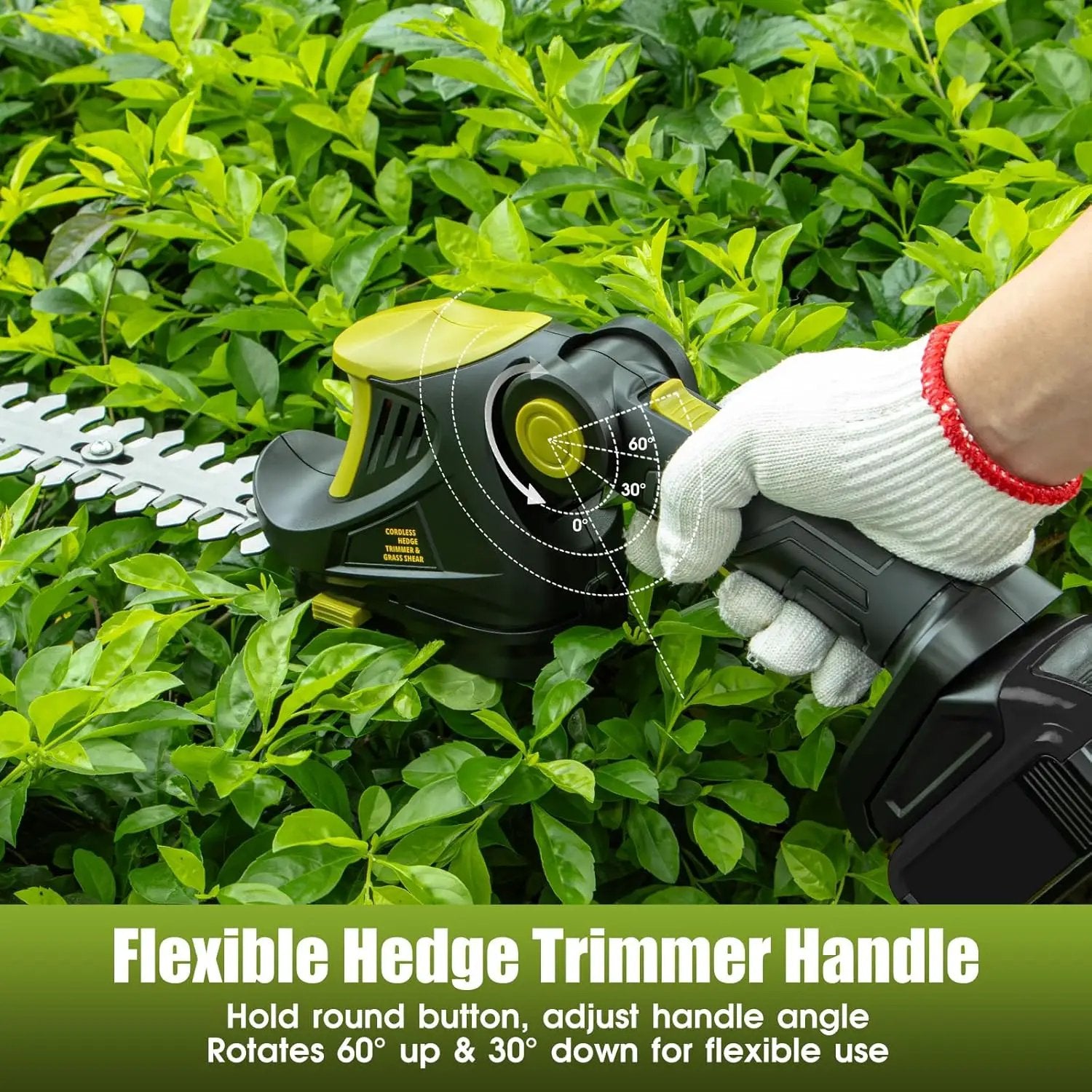 Hedge Trimmer Cordless for DEWALT 20V MAX Battery, 1200RPM Grass Trimmer Electric Hedge Trimmer, 2 in 1 Design, Perfect for Yard, Garden, and Lawn Care(Battery Not Included) (Green) by GreenHaven Gardens