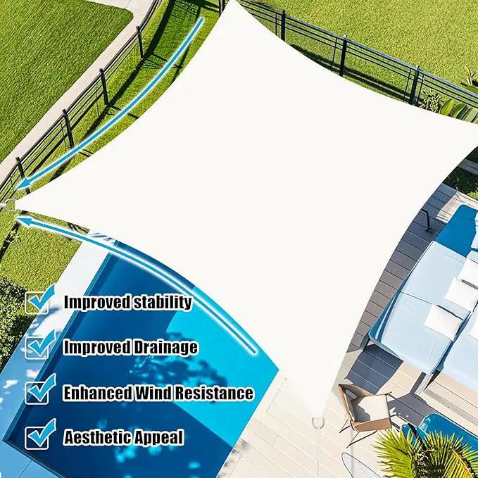 Amagenix Sun Shade Sail 6'X8' Curved Edge Outdoor Shade Canopy White Breathable 95% UV Block Shade Cloth for Patio Garden Backyard (We Make Custom Size) by GreenHaven Gardens