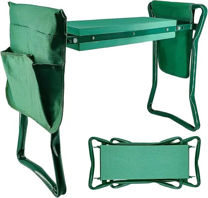 Foldable Garden Kneeler and Seat with 2 Gardening Tool Pouches Multiuse Bench with Soft Kneeling Pad,Gardening Gifts for Women Men Gardener Parent Elders Christmas by GreenHaven Gardens