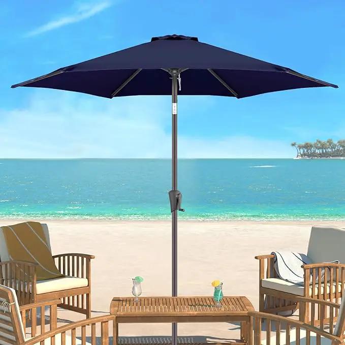 9ft Outdoor Patio Umbrella - Table Umbrella Waterprool UV Protection, Sombrillas de Patio with Push Button Tilt&Crank, Sun Umbrella for Pool, Porch, Garden, Deck, Backyard(Dark Blue) by GreenHaven Gardens