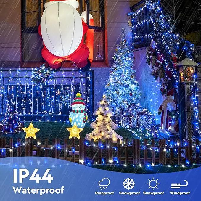 JMEXSUSS Blue and White Christmas Lights Outdoor, 8 Modes 400 LED Christmas String Lights Indoor,132ft LED Lights Plug in for Christmas Tree Party Decorations by GreenHaven Gardens