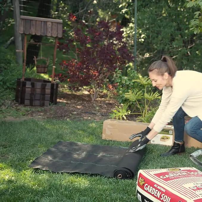 ECOgardener Premium Landscape Fabric, 4ft x 50ft Pro Garden Weed Barrier - Durable & Heavy Duty Weed Block Gardening Mat, Easy Setup by GreenHaven Gardens