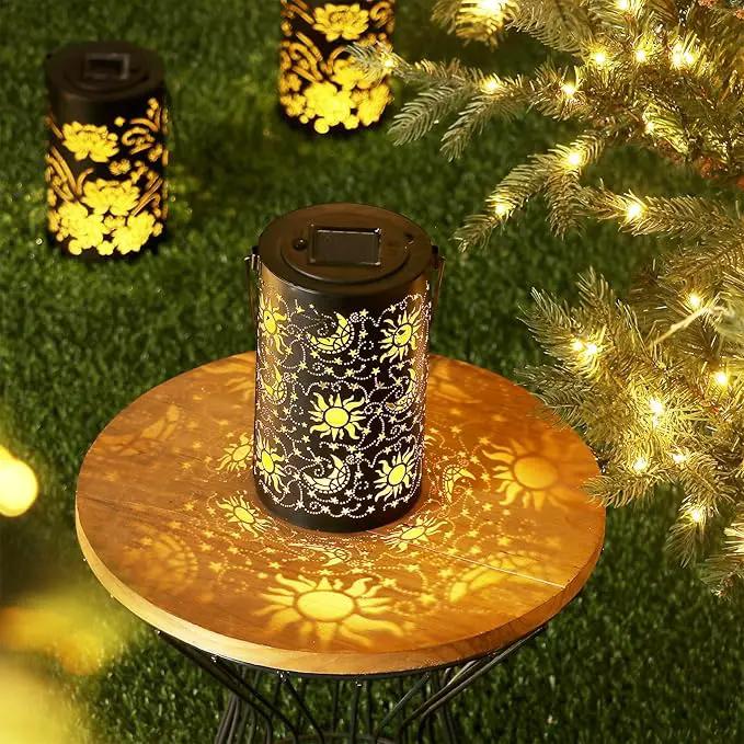 Solar Lanterns Outdoor Hanging Waterproof Metal Sun Moon Star Pattern Lanterns for Garden Patio Yard Lawn Front Porch Decor as Birthday Gifts for Mom Grandma Women by GreenHaven Gardens