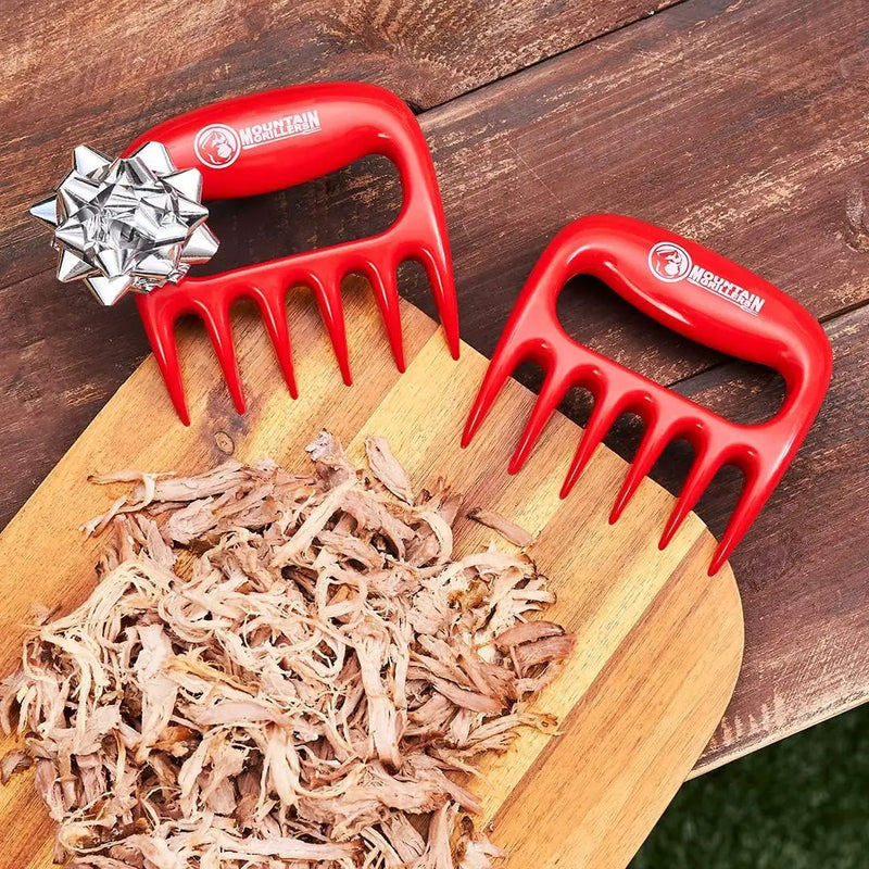 Mountain Grillers Bear Claws Meat Shredder - Durable Meat Claws For Shredding Pulled Pork, Chicken, Beef - Heat-Resistant BBQ Meat Claws For Grilling And Smoking - Ergonomic Handle - 2 Pack, Red by GreenHaven Gardens