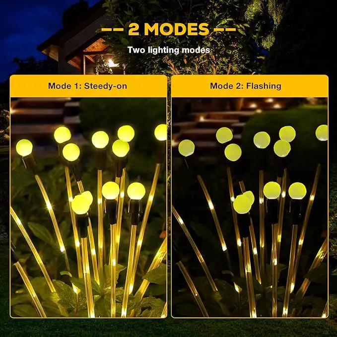 Solar Garden Lights, Upgraded Solar Lights Outdoor Waterproof, 4-Pack Solar Swaying Light-Sway by Wind, 32 LED Firefly Lights Solar Outdoor for Yard Patio Pathway Decoration (Warm White) by GreenHaven Gardens