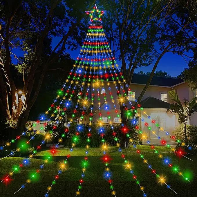 Onory 23FT Christmas Outdoor Waterfall Star String Lights, 860 LEDs, 8 Modes, Waterproof for Yard, Patio, Party Decorations by GreenHaven Gardens