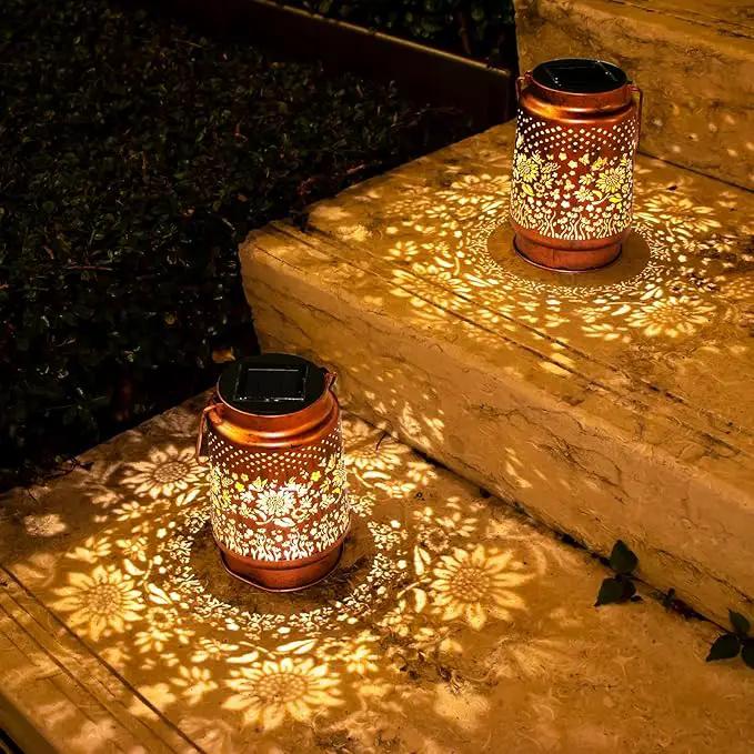 Solar Lanterns Outdoor Garden Decor, Gifts for Women, Mom, Grandma, Birthday, Thanksgiving, Decorative Waterproof Hanging Metal LED Light for Yard, Patio, Lawn, Landscape, Backyard (Sunflower) by GreenHaven Gardens