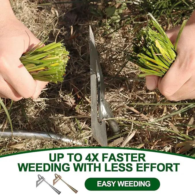 Garden Hoe, Weeding Tool, Full Stainless Steel Hollow Hoe, Heavy Duty,Sharp Hardened Hand Hoe for Gardening, Backyard Weeding, Loosening, Farm Planting by GreenHaven Gardens