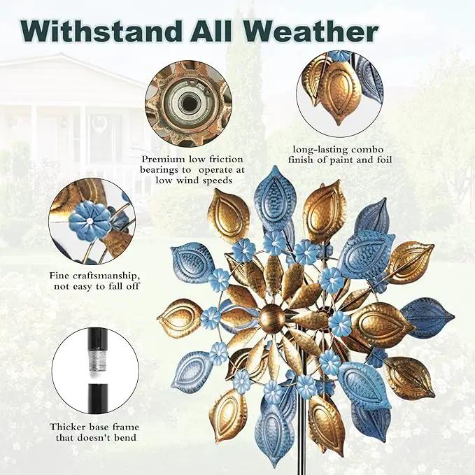 Decoroca Outdoor Wind Spinners - 72in Metal Sculpture, Classic 360° Kinetic Spinner by GreenHaven Gardens