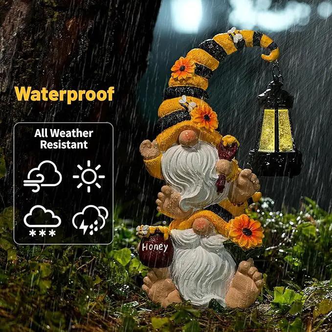 Garden Gnome Statue with Solar Lights – Large Outdoor Whimsical Decor for Patio, Lawn, Yard – Resin Waterproof Sculptures – Unique Birthday Gift for Grandma, Mom, Women by GreenHaven Gardens