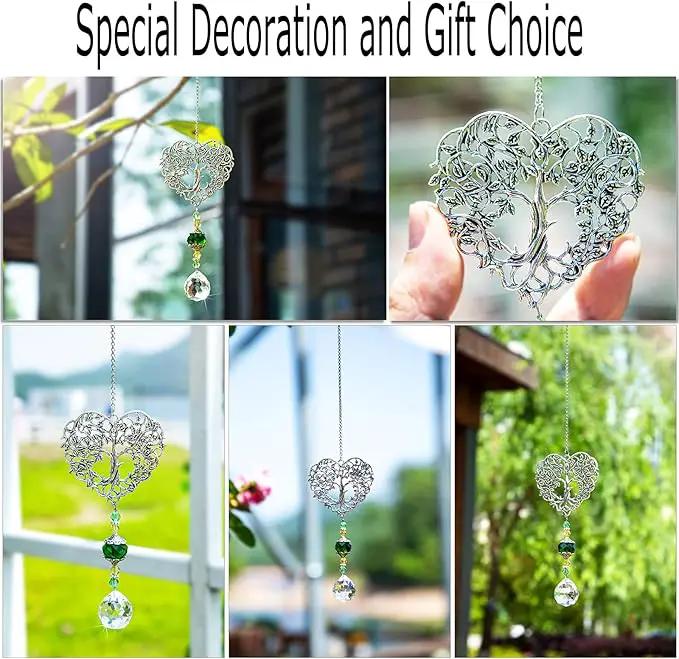 H&D HYALINE & DORA Tree of Life Crystal Suncatchers Crystal Drop Prism Rainbow Maker Hanging for Home Garden Decoration, Heart Shaped by GreenHaven Gardens