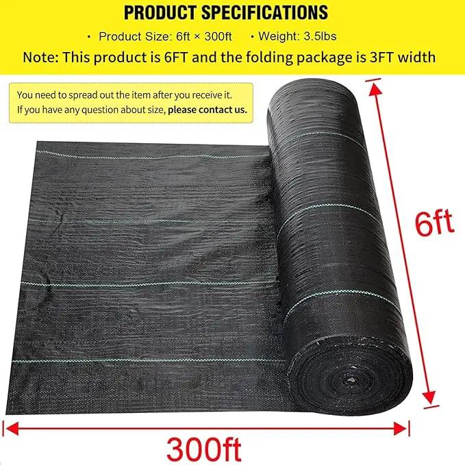 Driveway Fabric 6x300 ft - Commercial Weed Barrier, Heavy Duty 3.5OZ Landscape Fabric for Road, French Drain, Erosion Control, Construction Projects by GreenHaven Gardens