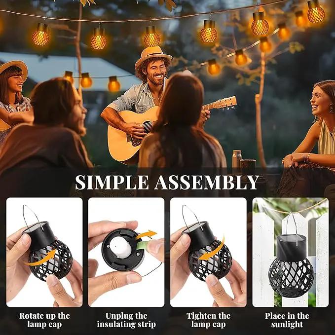 GIGALUMI 24 Pack Solar Lanterns for Outside,Solar Hanging Lights Outdoor Waterproof with Flickering Flame,Solar Powered Outdoor Lights Garden Decor for Yard,Patio,Tree,Camping,Festival Decoration by GreenHaven Gardens