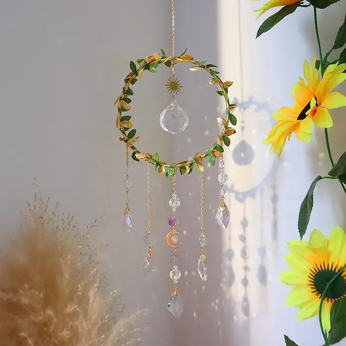 Suncatcher - Hanging Crystals Sun Catchers with Healing Amethyst for Windows, Glass Prisms Rainbow Maker, Home Decor, Blessed Gift Ideas by GreenHaven Gardens