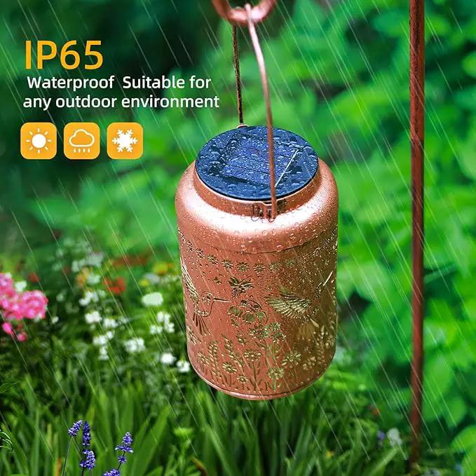 2 Pack Hummingbird Solar Lanterns Outdoor Waterproof Hanging Solar Lights Metal Decorative LED Lanterns Outside Decor for Garden,Yard,Patio,Lawn Gifts for Women Mom by GreenHaven Gardens
