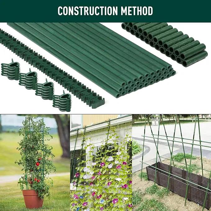 MAXPACE 93pcs Garden Stakes Kit: Includes 30 Sets of Fiberglass Plant Sticks Supports & Accessories for DIY 4ft, 5ft, 6ft, 7ft Stakes for Tomato, Vegetables, Indoor & Outdoor Gardening Supplies by GreenHaven Gardens