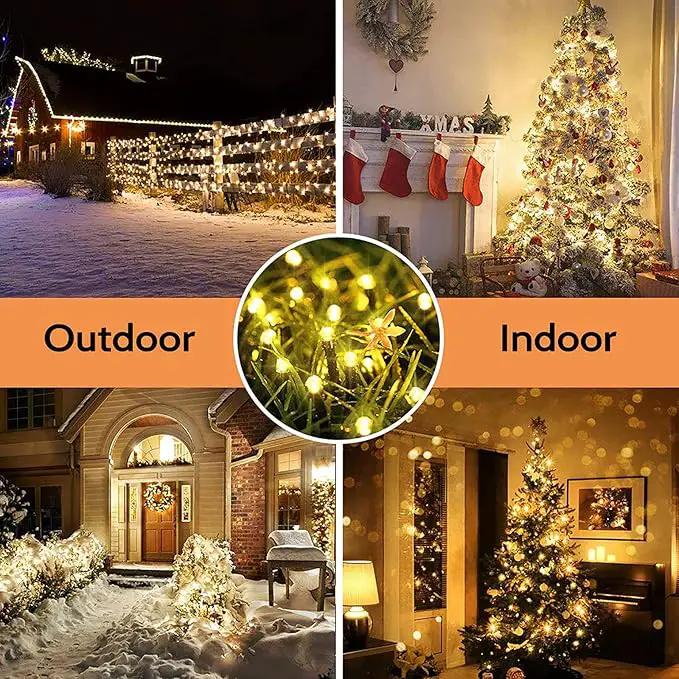 Toodour Solar Christmas Lights, 72ft 200 LED 8 Modes Outdoor Christmas String Lights, Waterproof Solar Fairy Lights for Christmas Tree, Fence, Holiday, Party, Balcony, Christmas Decor - Warm White by GreenHaven Gardens