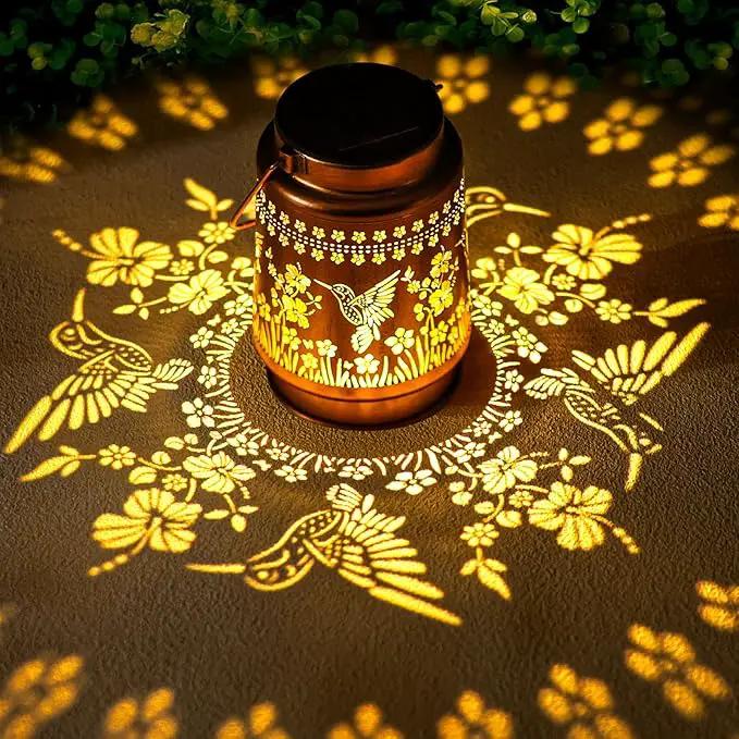 Hummingbird Solar Lanterns Outdoor Waterproof Hanging Solar Lights Gifts for Women Metal LED Lanterns Outside for Garden, Yard, Patio, Lawn, Porch by GreenHaven Gardens