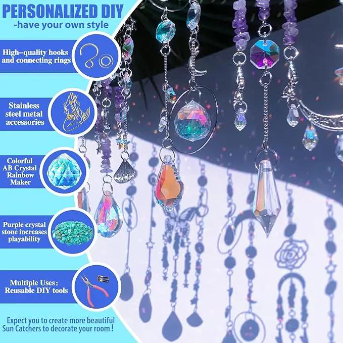 420pcs Suncatcher Making Kits for Adults Crystal Sun Catchers Crafts with Hooks Chains Pendants Rainbow Maker for Window Hanging Prism Indoor Outdoor Garden Xmas Wedding Party Decor (Mermaid) by GreenHaven Gardens