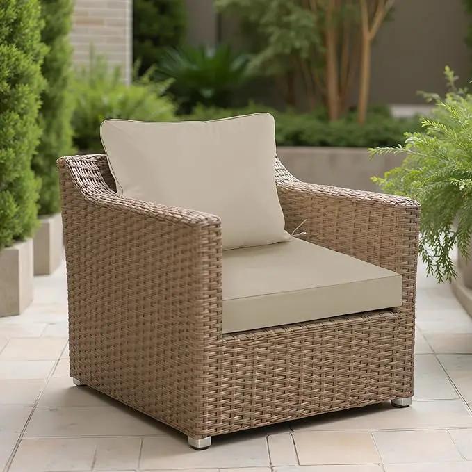 19"x19" Outdoor Cushion for Patio Furniture – Water-Repellent & Fade-Resistant Patio Chair Cushion for Garden, Deck, or Porch – Cream by GreenHaven Gardens