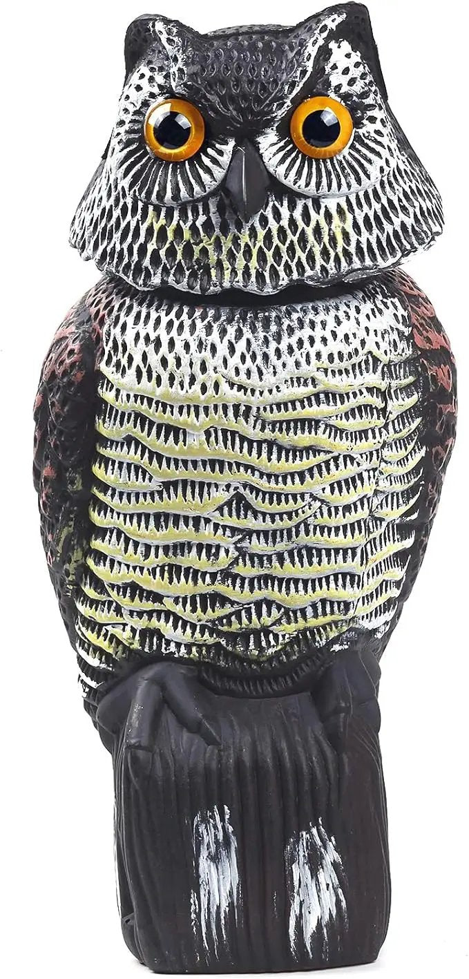 Owl Decoys to Scare Birds Away with Rotating Head,Natural Enemy Bird Deterrent Realistic Eyes & Waterproof Shape Fake Owl Scarecrow Bird Control by GreenHaven Gardens
