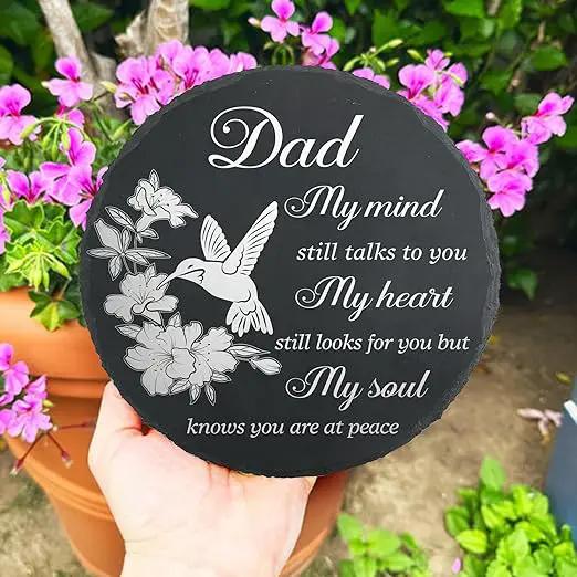 Dad Memorial Stone for Garden Memorial Plaque Father Sympathy Stepping Stone for Loss of Father in Loving Memory of Dad Memorial Grave Stone TNA21 by GreenHaven Gardens