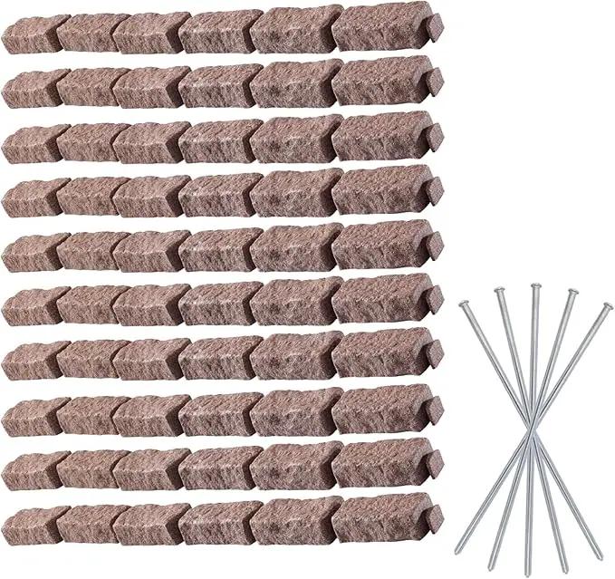 Beuta Landscape Edging | Garden Edging Border | Faux Stone Bricks for Lawn edging, Flower beds, Pathways & Yard Edging– 10 Packs | Each Section Has 6 Bricks 48"L x 4"W x 2.25"H | 30 Spikes|Cobblestone by GreenHaven Gardens