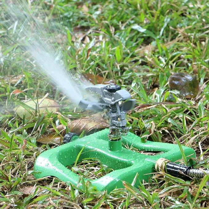 STYDDI Deluxe Pulsating Impact Sprinkler with Heavy Duty Metal Base, Pro Metal Adjustable Circular Water Sprinkler for Medium to Large Lawn, Yard, Garden and Large Areas, Coverage up to 6,360 Sq. ft by GreenHaven Gardens