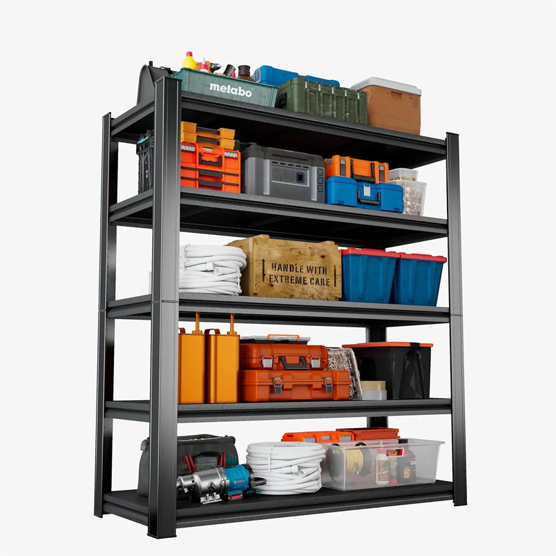 Heavy Duty 5-Tier Shelving Unit 3000LBS Capacity - Adjustable Steel Garage Shelves for Warehouse, Basement Storage(77'H x 39.4''W x 17.7''D) by GreenHaven Gardens