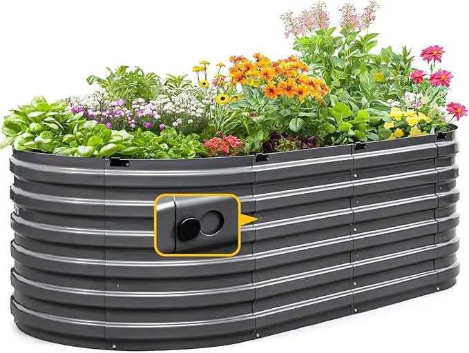 KING BIRD Raised Garden Bed Kit 2025 Upgraded Quick-Setup Galvanized Planter Garden Box Outdoor for Gardening, Vegetables, Flowers, 74x36x23 in, Dark Grey by GreenHaven Gardens