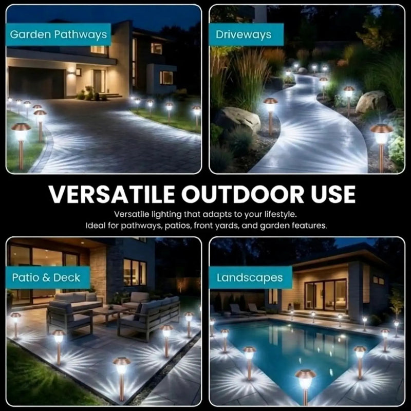 Energizer 8 Pack Color On Demand Solar Pathway Lights Outdoor-Stainless Steel(5 Colors) by Outdoor Solar Outlet