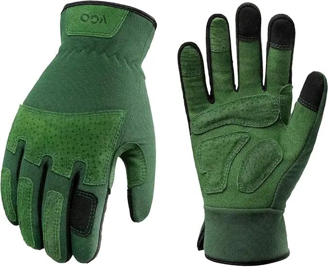 Vgo... 1-Pair Ladies' Synthetic Leather Gardening Gloves, Puncture-proof, Thornproof, Durability & Anti-shock Work Gloves, Touchscreen (Size S, Green, SL7471) by GreenHaven Gardens