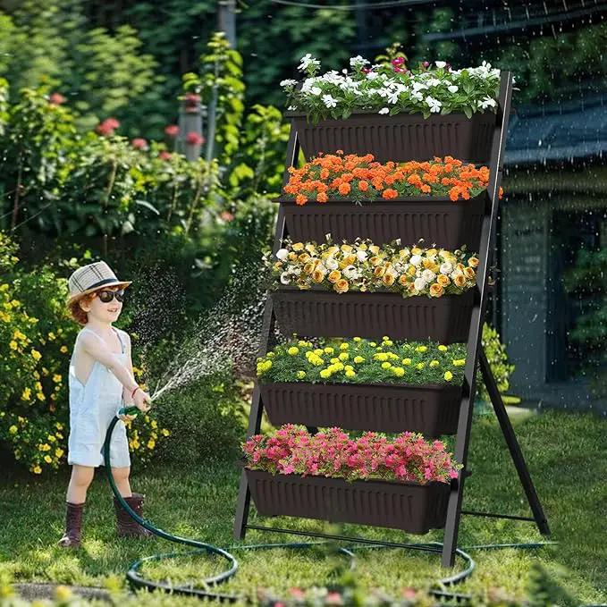 G TALECO GEAR Vertical Garden Planter, 5 Tiers Vertical Raised Garden Bed Metal Elevated Herb Planter Box Vegetable Flower Planters for Patio Deck Outdoor Indoor by GreenHaven Gardens