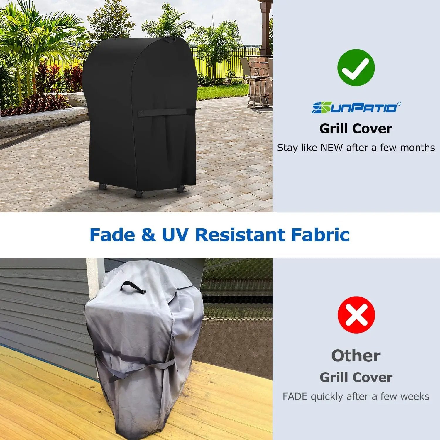 SunPatio 2 Burner Grill Cover 30 Inch, Heavy Duty Waterproof Small BBQ Cover Compatible for Weber Spirit 210 Series, Charbroil, Kenmore Grills, Compared to Weber 7105 (Not Fit for Spirit II E-210) by GreenHaven Gardens
