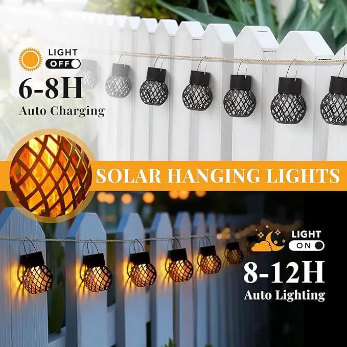 GIGALUMI 8 Pack Solar Lanterns for Outside,Solar Hanging Lights Outdoor Waterproof with Flickering Flame,Solar Powered Outdoor Lights Garden Decor for Yard,Patio,Tree,Camping,Festival Decoration by GreenHaven Gardens