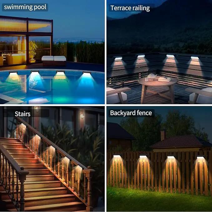 GOESWELL Solar Post Cap Lights Outdoor, LED Deck Fence Post Lights for 4x4 Wooden and Vinyl Posts 2 Lighting Modes Warm White Cool White Garden Decoration (Fence Lights -2packs) by GreenHaven Gardens