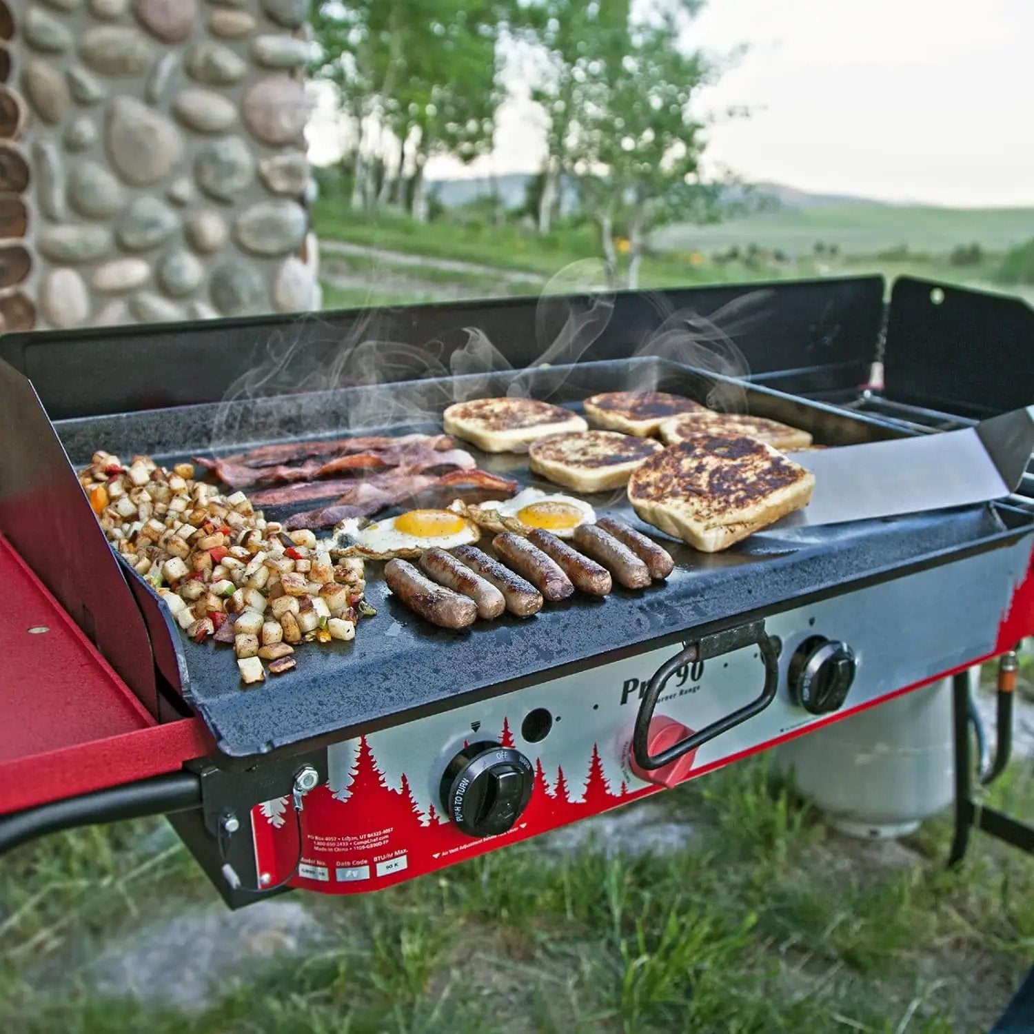 Griddle for Camp Chef 2 Burner Stove, Flat Top Griddle fits Camp Chef Accessories, 14 x 32'' Outdoor Cooking Systems by GreenHaven Gardens