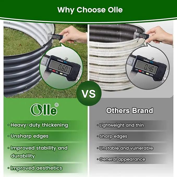 Olle 17" Tall, 42" Round Galvanized Raised Garden Bed Kit,Metal Raised Planter Boxes Outdoor DIY Raised Garden Beds Outdoor for Vegetables,3.5 * 3.5 * 1.4Ft,Midnight Grey by GreenHaven Gardens