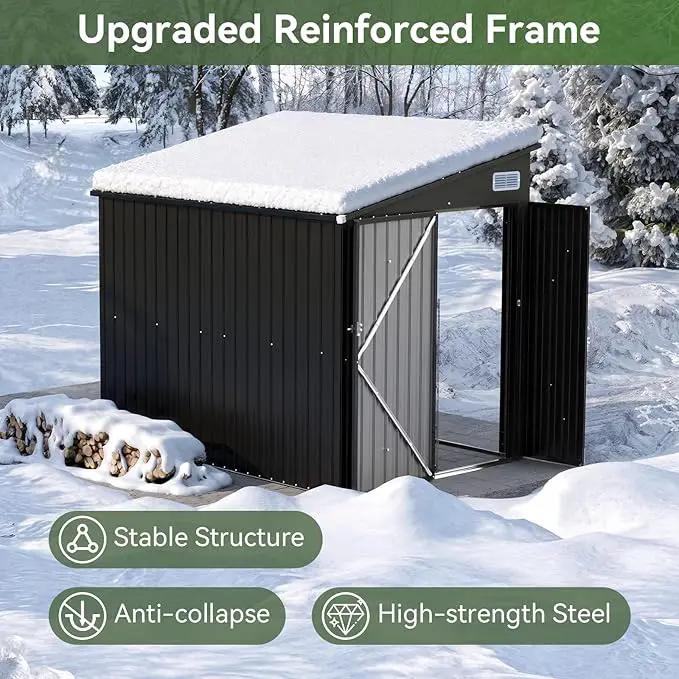 Aoxun 7' x 4' Shed 140 CU.FT Outdoor Waterproof Storage Shed with Triple Lockable Door Garden Metal Tool Shed for Outside by GreenHaven Gardens