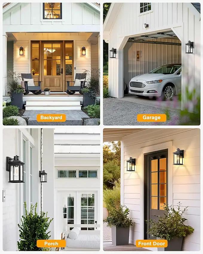 VIANIS Outdoor Motion Sensor Light, Black Exterior Lighting Fixtures Sconce, Dusk to Dawn Outdoor Lighting, Waterproof Front Porch Light for Garage, Patio, Doorway, Anti-Rust, Hardwired, Non-Solar by GreenHaven Gardens