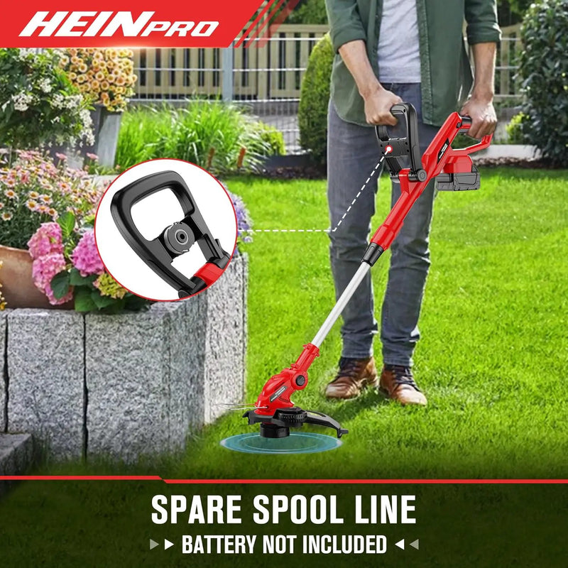 Cordless String Trimmer Compatible with Milwaukee M18 18V Battery, 12-Inch Weed Wacker Cordless, Auto Line Feed, Electric Weed Eater Battery Powered, Grass Trimmer w/ 6 Line Spools (Tool Only) by GreenHaven Gardens